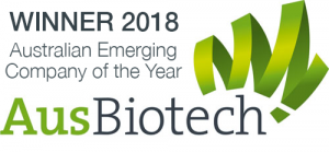 AusBiotech Australian Emerging Company of the Year, award winner for 2018 logo.
